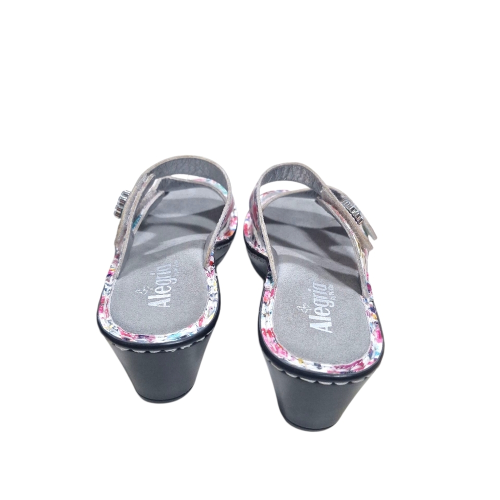 Alegria Leather Triple Strap Wedge Sandals Loti Perennail Sz 37=7-7.5 - Picture 3 of 9